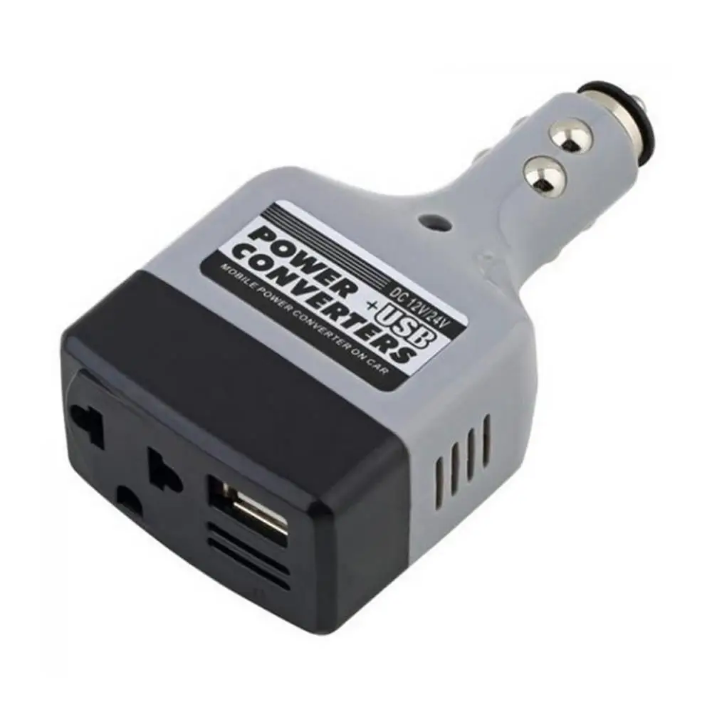 Przenośna 12V samochodowa przetwornica napięcia DC 12V/24V do AC 220V USB samochodowa przetwornica napięcia konwerter przejściówka do ładowarki 200W Inversor