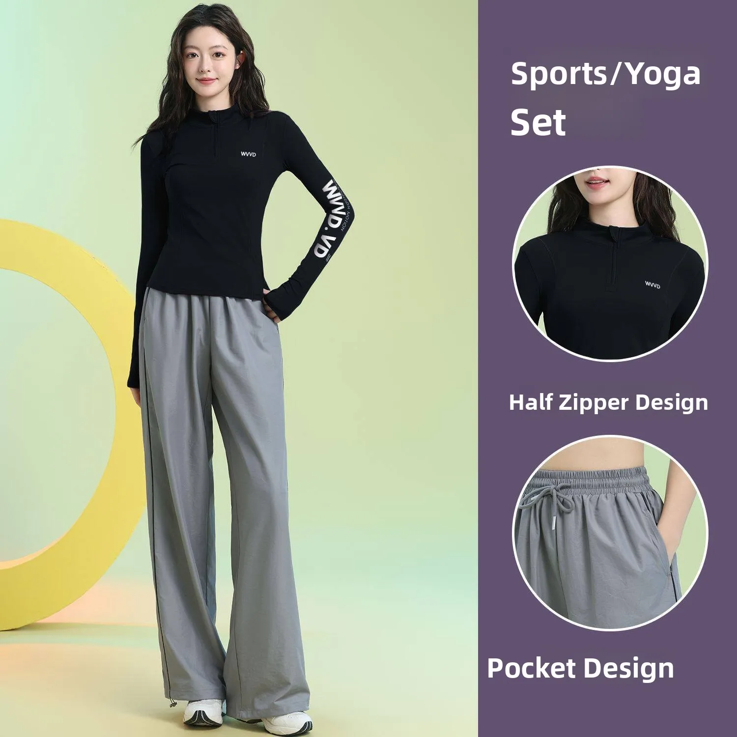 

Женский комплект для фитнеса 2026: Новая коллекция для бега и тренировок, дышащая облегающая верхняя одежда с длинным рукавом для йоги, весна-осень, спортивная одежда