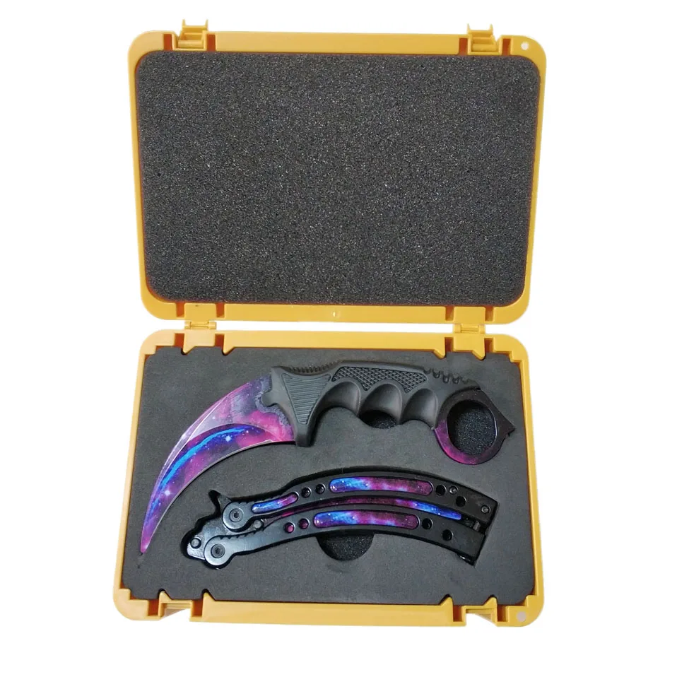 Swayboo CS GO Folding Flip Knife Set Case Butterfly In Knife Empty Box Plastic Storage Gama Box