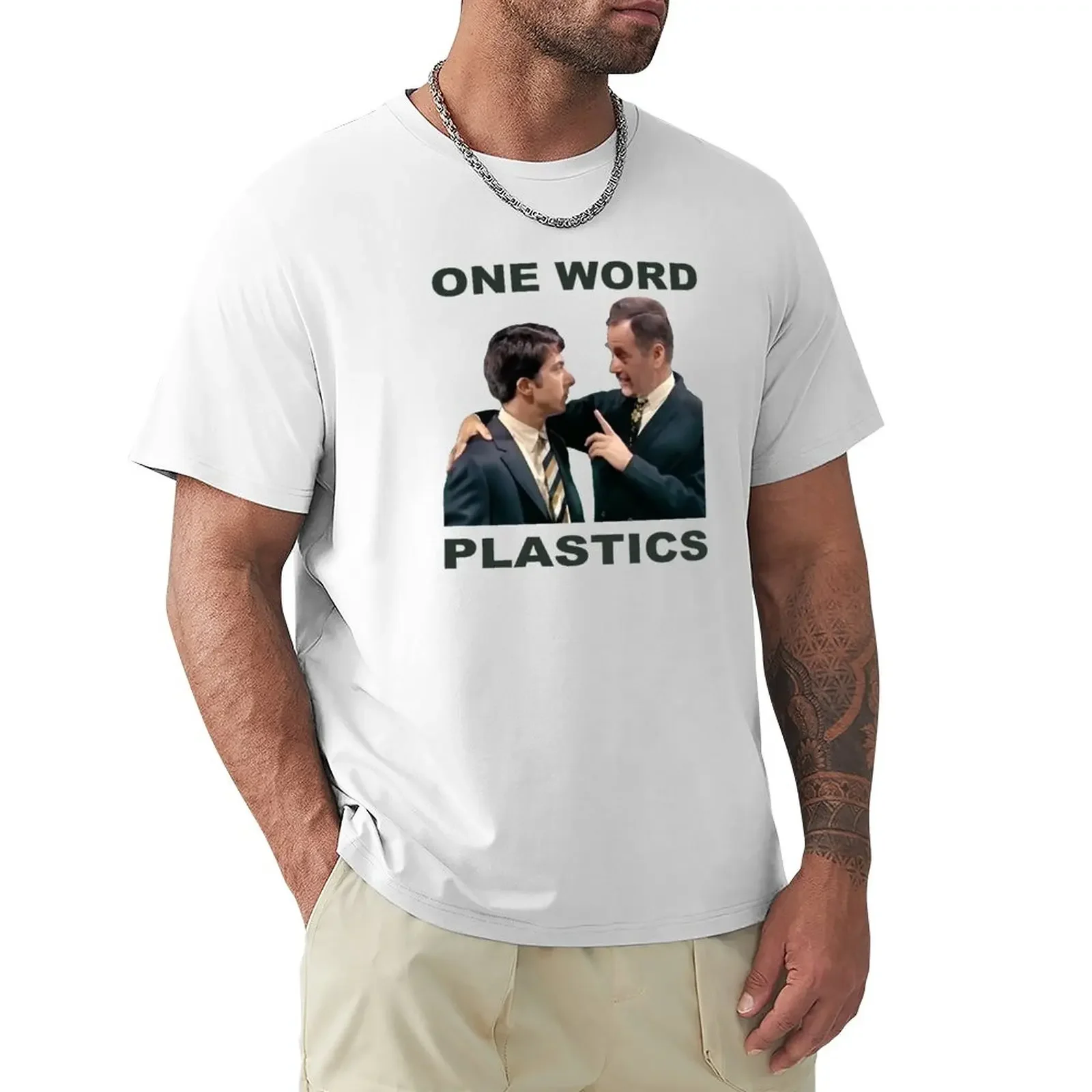 The Graduate - One Word. Plastics. (Color) T-Shirt Aesthetic clothing boys whites oversized mens graphic t-shirts pack