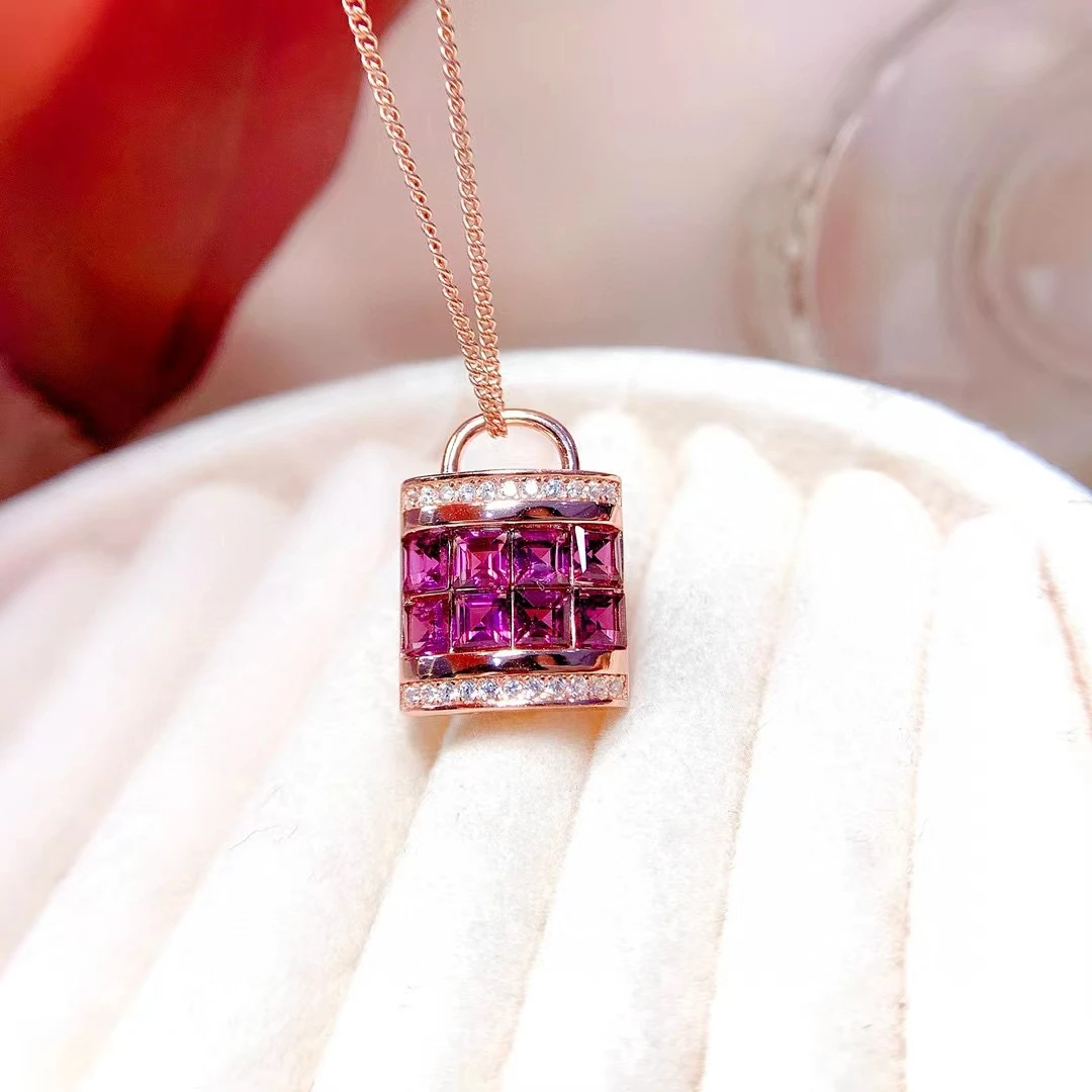 Classic 925 Silver Ametrine Pendant for Wedding 10mm * 14mm Natural Ametrine Necklace Pendant with 3 Layers 18K Gold Plated