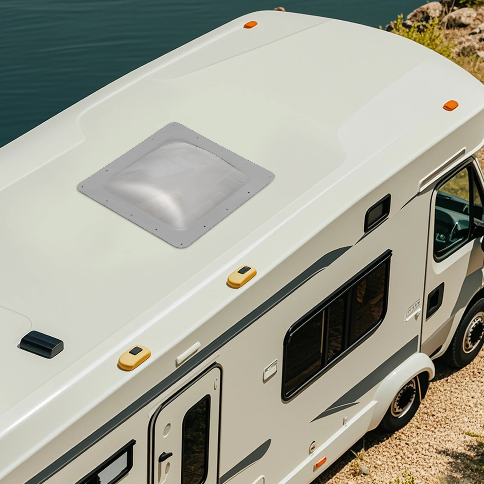 

RV Skylight Replacement Cover 18in x 18in Smoky Color/Black Camper RV Skylight Outer Cover RV Skylight Outer Dome