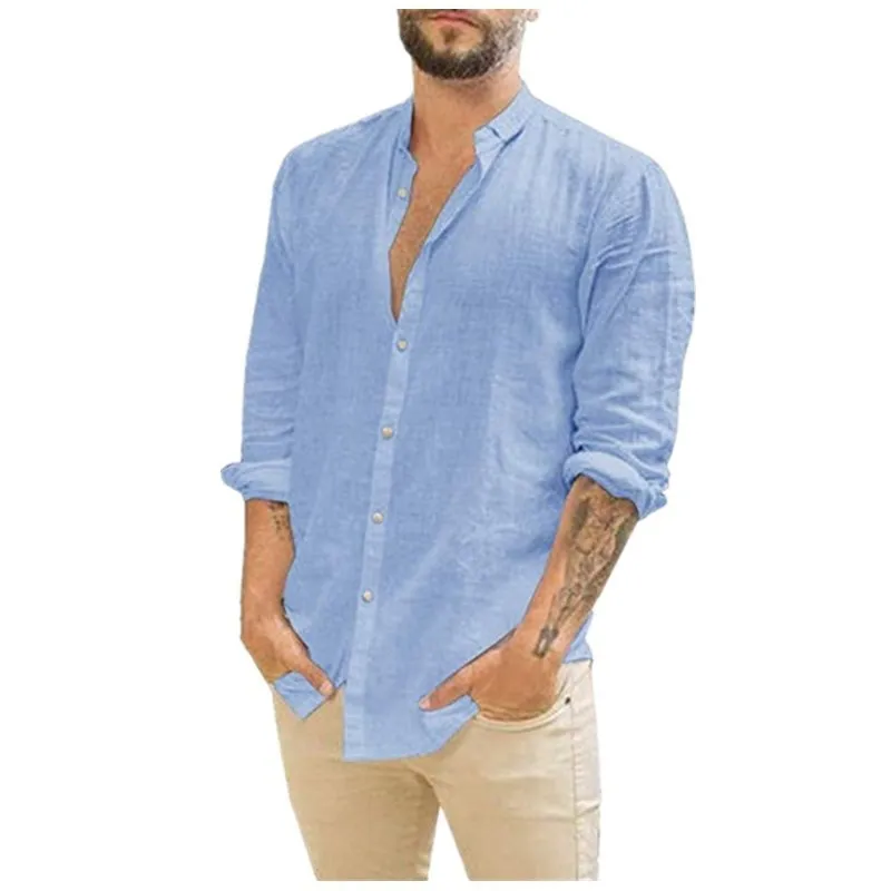

Men's Slim Fit irt European American Sle Color Blo Cool Sle Long Sve Polyester Youth Faionable Busin Casual