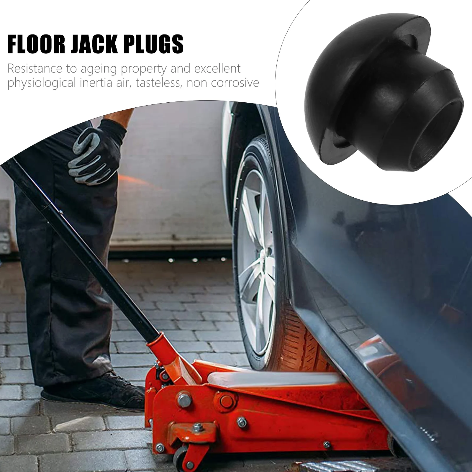 Hydraulic Cat For Car Black Floor Jack Plugs Floor Jack Oil Filler Plugs Rubber Hydraulic Filler Bung Car Repair Tool