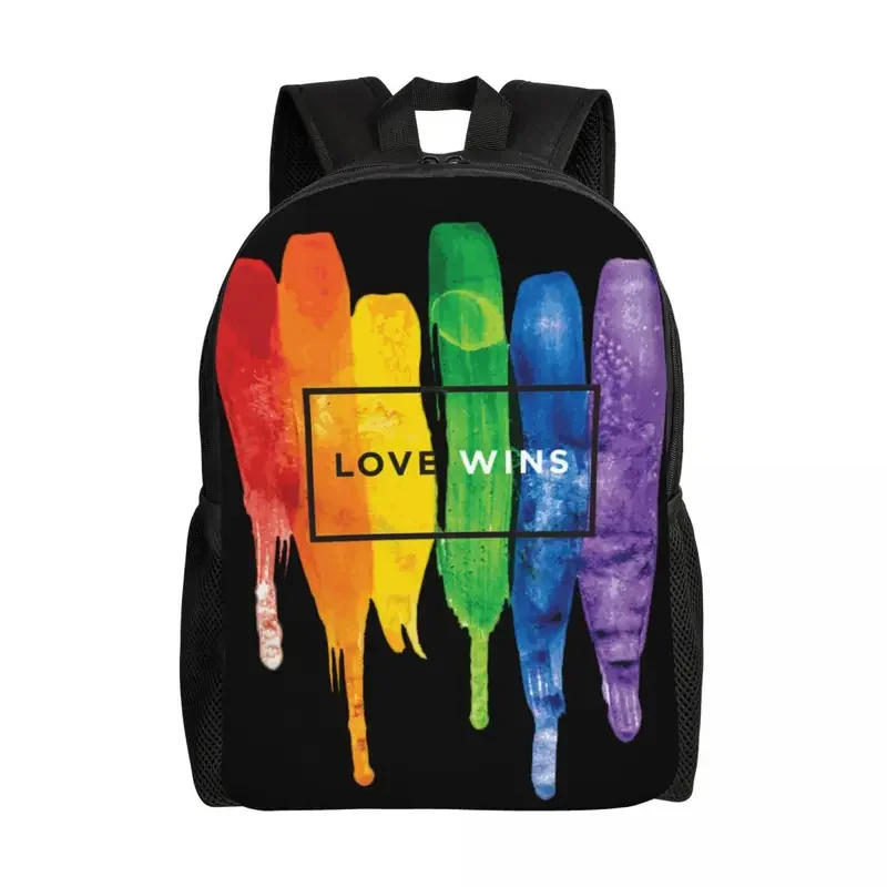 

Customized Love Wins Rainbow LGBT Backpacks Gay Pride Lesbian School College Travel Bags Men Women Bookbag Fits 15 Inch Laptop