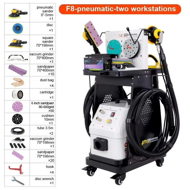 Pneumatic Dust Free Sander Machine Vacuum Dry Sanding Grinding Dust Extraction System