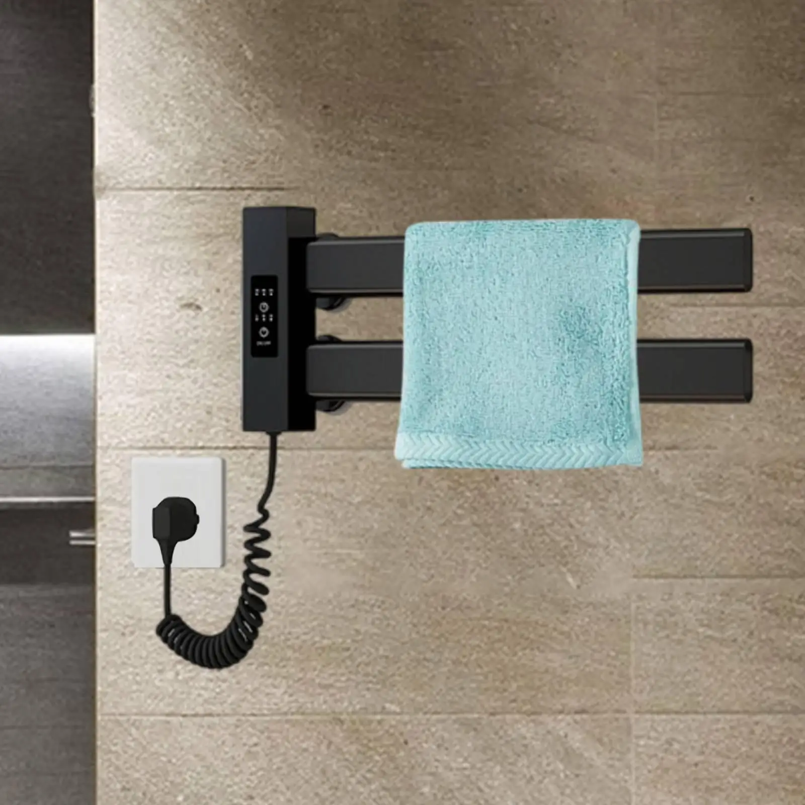 Wall Mounted Electric Towel Dryer Fast Heating Space Saving Aluminum Warming Rack for Modern Bathroom Decor