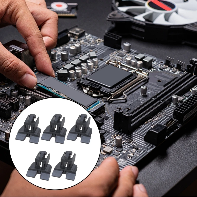 J78A 5Pcs PCIE 16x Graphics Card Slot Socket for Desktop Computer Mainboard With Fishtail Fixing Clip Socket Replacement