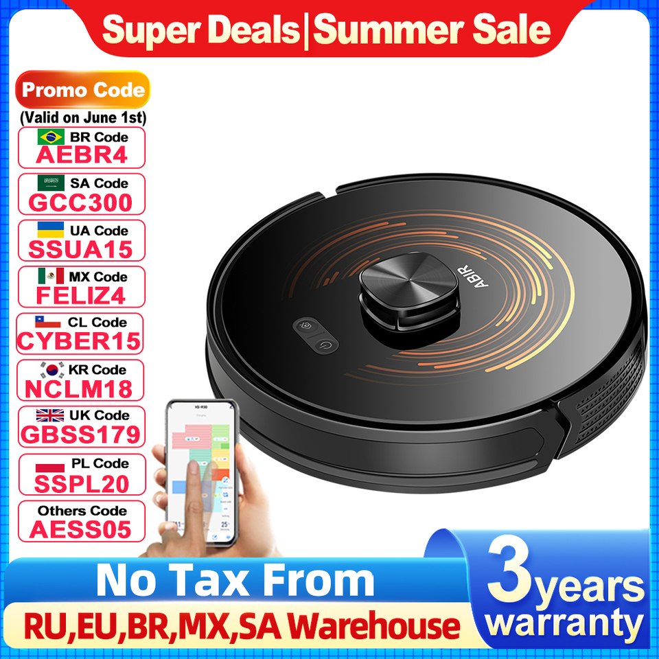  Robot Vacuum Cleaner ABIR X9,Laser Lidar,6500pa Suction,Multi-Floor Map,Dual UV Cleaing,APP Restricted Area,Smart Home Mop 