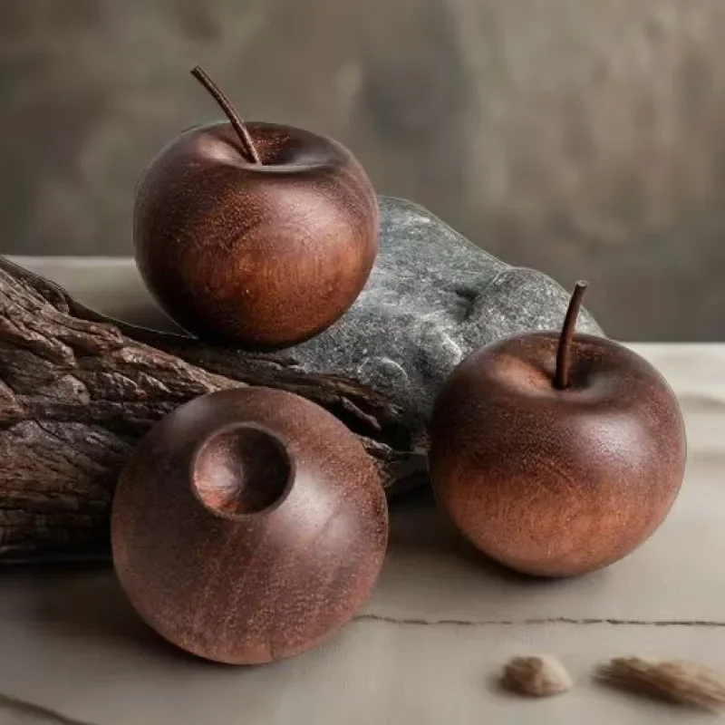 Difusor de fragancia de aceite esencial en forma de manzana de madera, 20261/3 Uds., para decoración del hogar, baño y coche