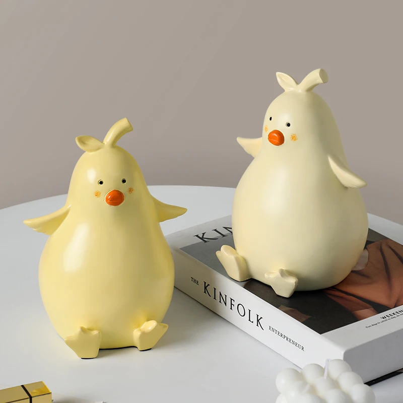 Modern Crafts Resin Decoration Fat Duck Desk Ornaments Children's Room Decoration Christmas Gifts Home Decor Figurines