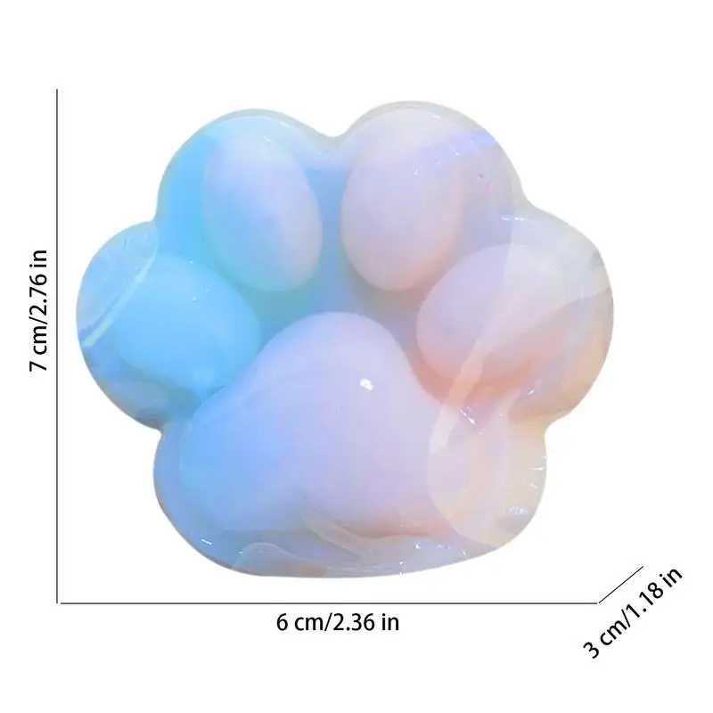 Jouet de Décompression en Forme de Patte de Chat pour Enfant, Mignon, Dégradé TPR, Squishile, à Rebond Lent, Souligné, Instituts