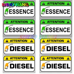 ATTENTION DIESEL GASOIL CARBURANT , ATTENTION ESSENCE SUPER 95 98 CARBURANT Naklejki samochodowe Winylowe części samochodowe Naklejki na okna PVC