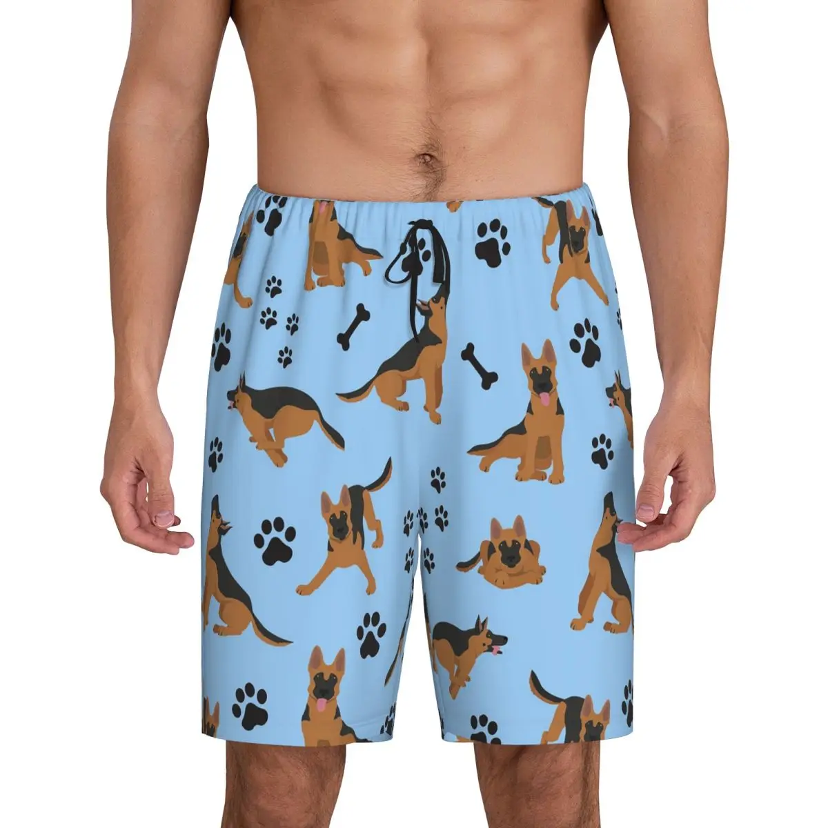 

Custom German Shepherd Pattern In Blue Short Pajama Pants Men Sleepwear Sleep Lounge Bottom Shorts Sleeping Pants