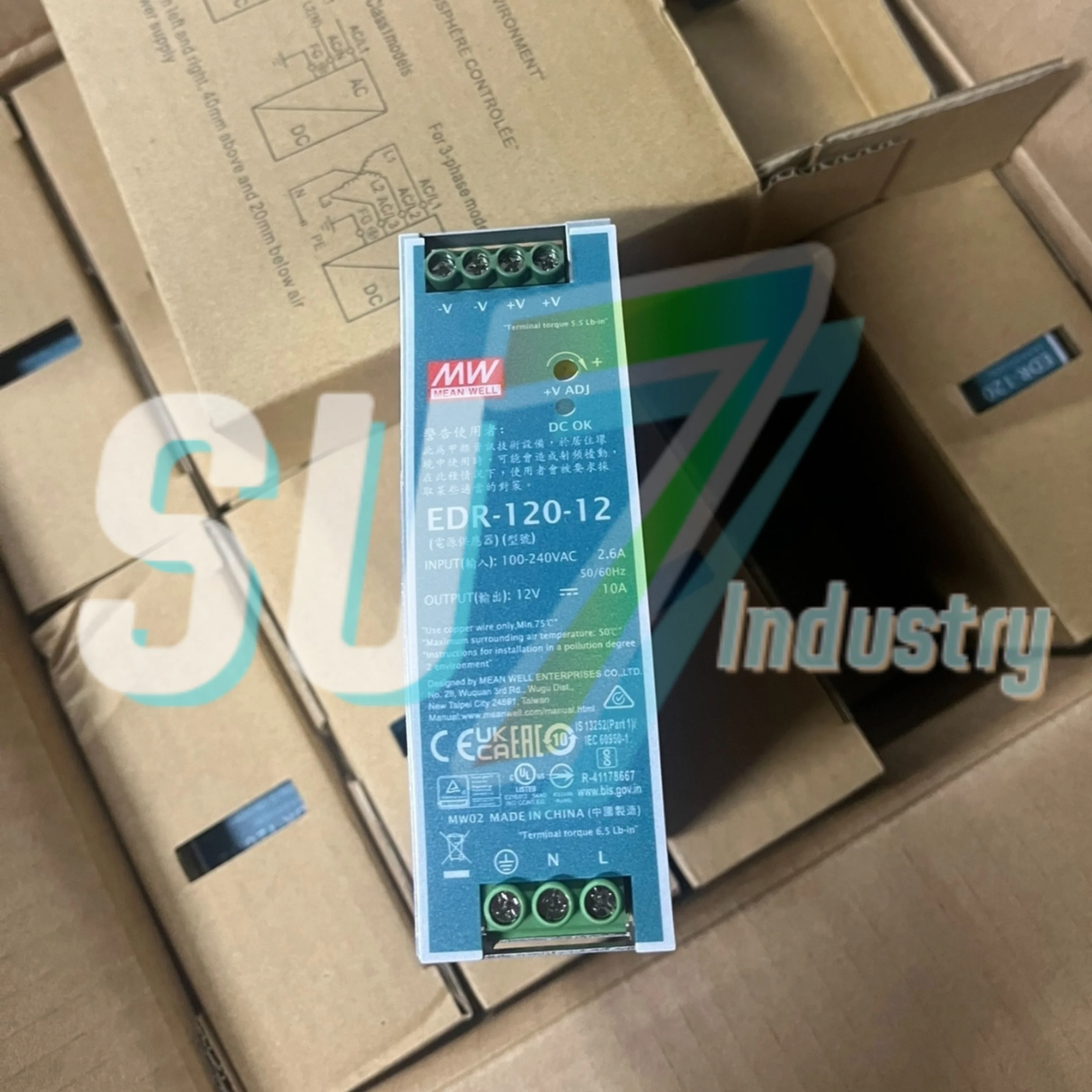 

Mean Well EDR-120-12 EDR-120-24 EDR-120-48 Switch Power Supply New In Box
