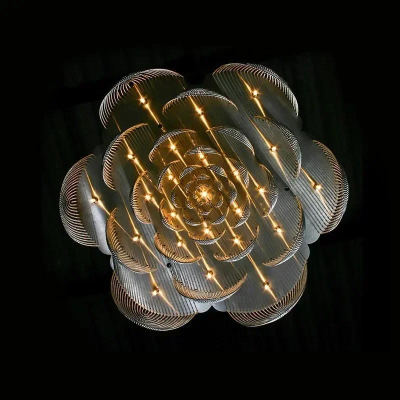 Modern Luxury Pendant Lights Living Room Silver Tassel Hanging Lamp Villa Foyer LED Lighting Fixture Living Room Restaurant Cafe