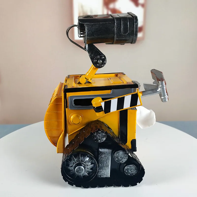 Disney Wall-e Movie Peripheral Iron Art Wall-e Retro Tissue Box Piggy Bank Metal Craft Decoration Home Decoration Brithday Gift