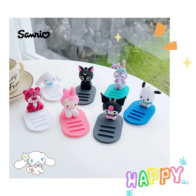 

Sanrio Hello Kitty Phone Holder Action Anime Figure Mymelody Pochacco Kuromi Cinnamoroll Phone Holder Cute Cartoon Doll Toy Gift