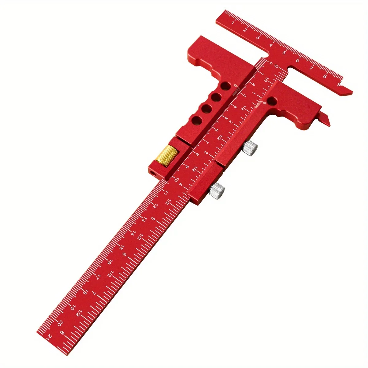 Precision Sliding Edge Ruler - Woodworking Scriber Marking Line Ruler - Adjustable T-Square Metric & Inch Framing Ruler