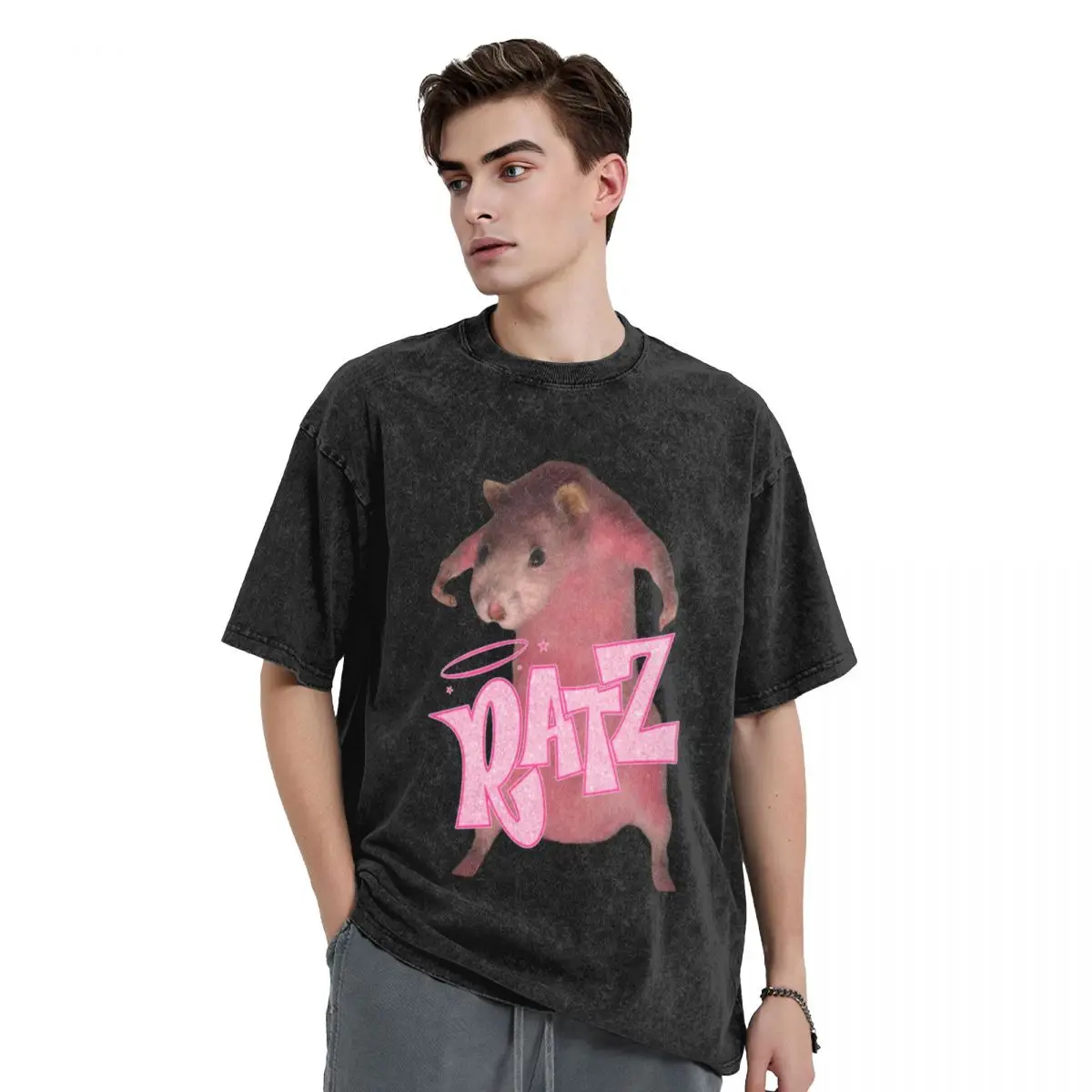 HQ Pink Rat Ratz Meme T-Shirt oversized graphic tee basketball graphic tees cotton graphic tees funny t shirts men