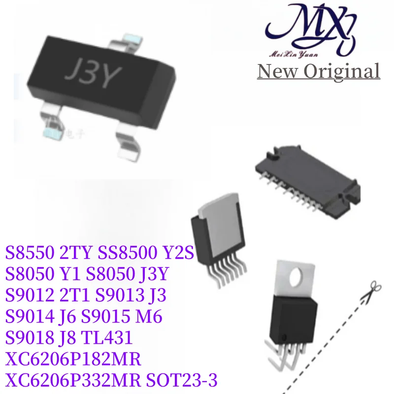 MXY 200PCs S8550 2TY SS8500 Y2 SS8050 Y1 S8050 J3Y S9012 2T1 S9013 J3 S9014 J6 S9015 M6 S9018 J8 TL431 XC6206P182MR XC6206P332MR