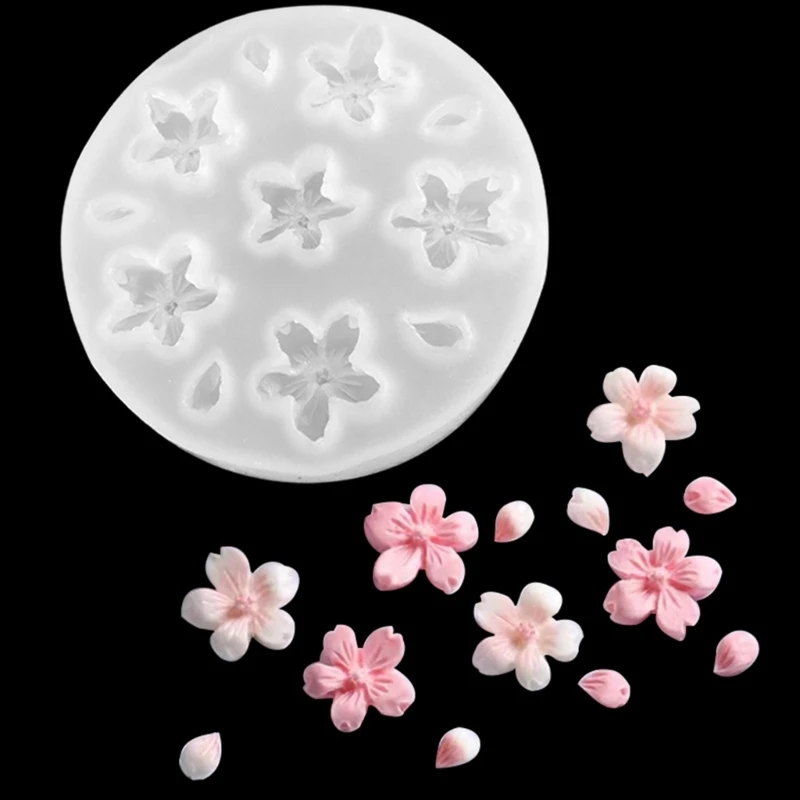 Flower Resin Mold 3D Sakura Silicone Molds Water Drop Epoxy Resin Casting Mold for DIY Necklace Earrings Jewelry Making