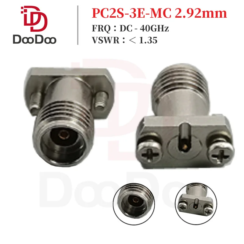 

DC - 40GHz 2.92mm Connector Microwave Female 2 Hole Flange Mount RF Coaxial Adapter for PCB Solderless Vertical Mount Slotted