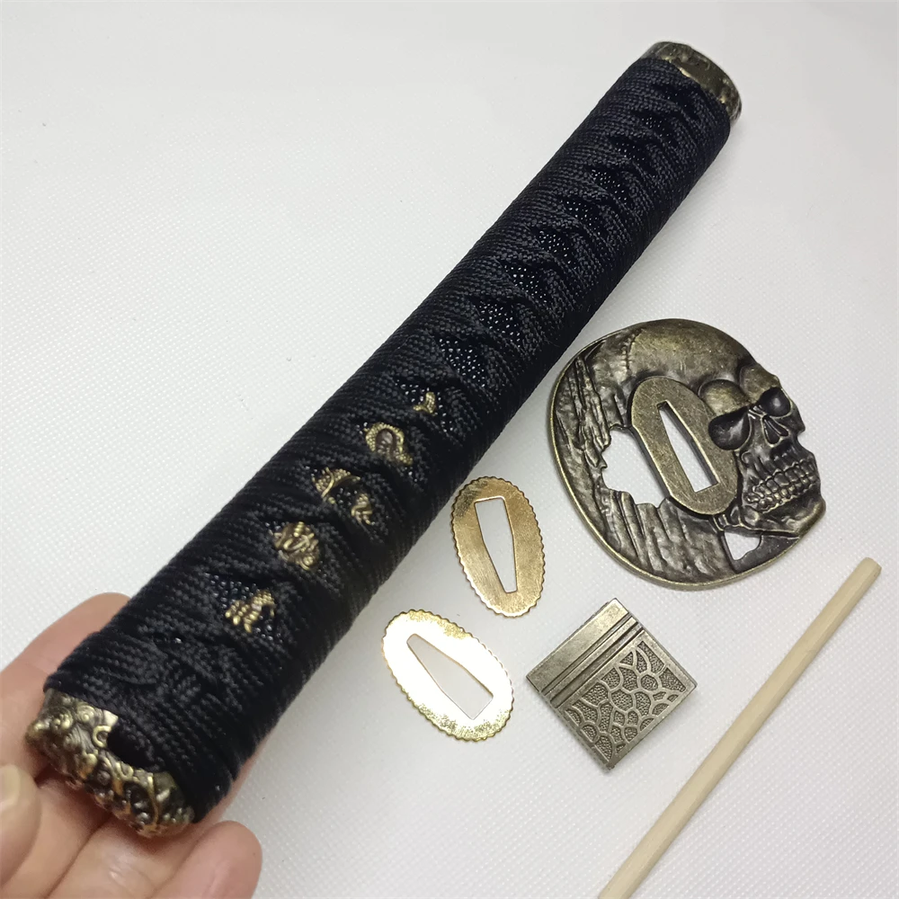 Set 26cm Tsuka Handle Fuchi Menuki Kashira Habaki Seppas Fittings For Japanese Sword Samurai Katana DIY Accessories