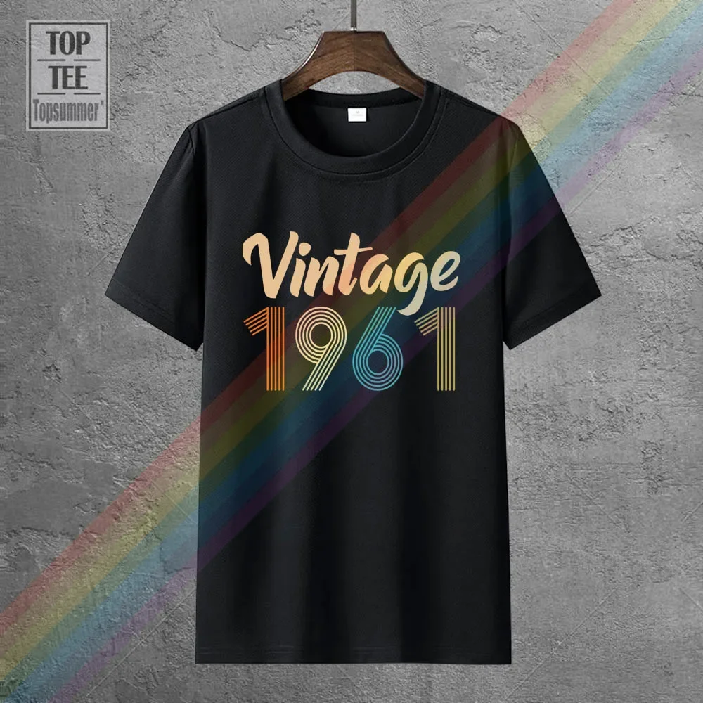 Vintage 1961 Fun 60Th Birthday Gift T Shirt Retro Brand T Shirts Harajuku Logo Brand Top Tshirts Funny Fashion Tee-Shirt