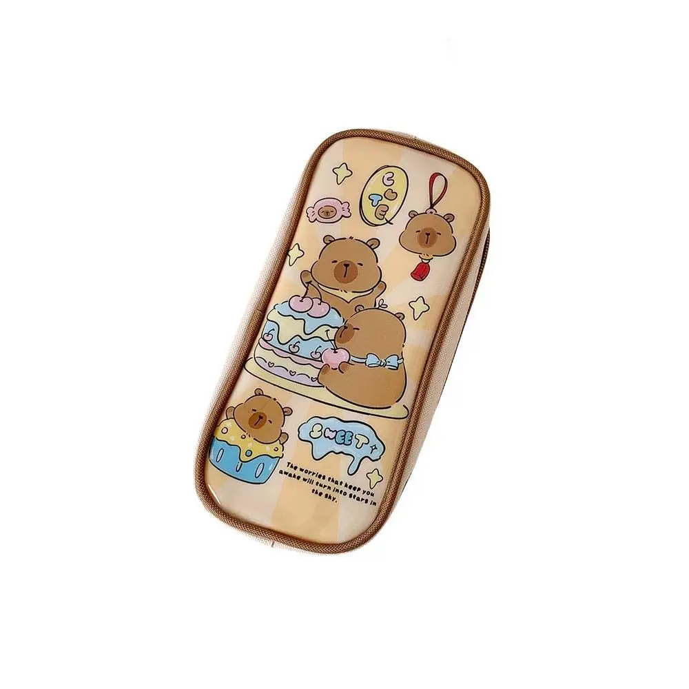 Desktop Storage Cartoon Capybara Stationery Bag Cosmetics Card Pen Stationery Capybara Pencil Case Capibala Large Capacity