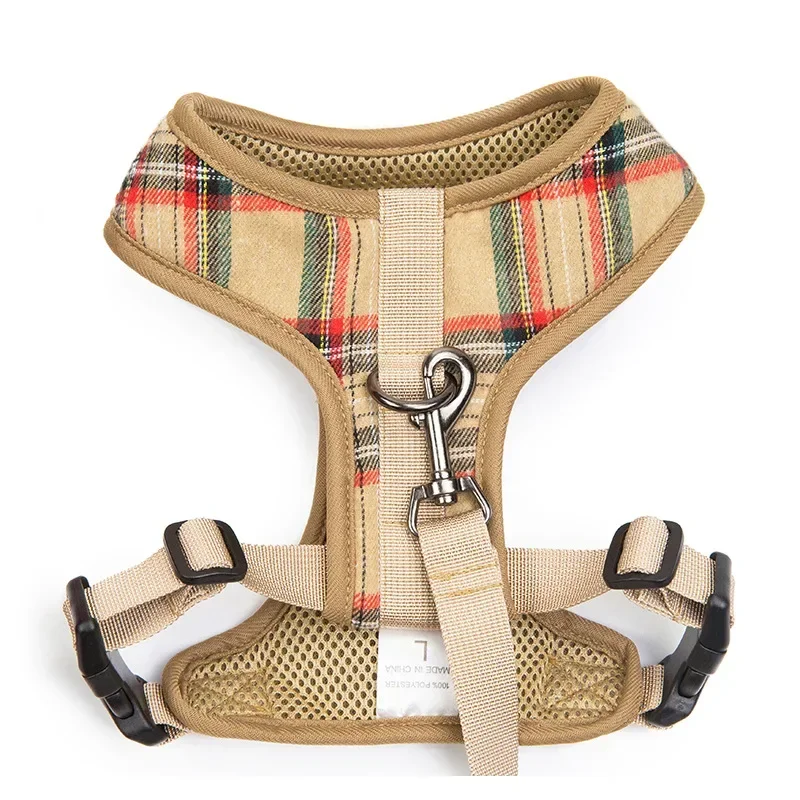 

New Pet Dog Harness and Leash Set Dog Traction Rope Plaid Chest Strap Small and Medium-sized Dog Chain Chihuahua Accesorios