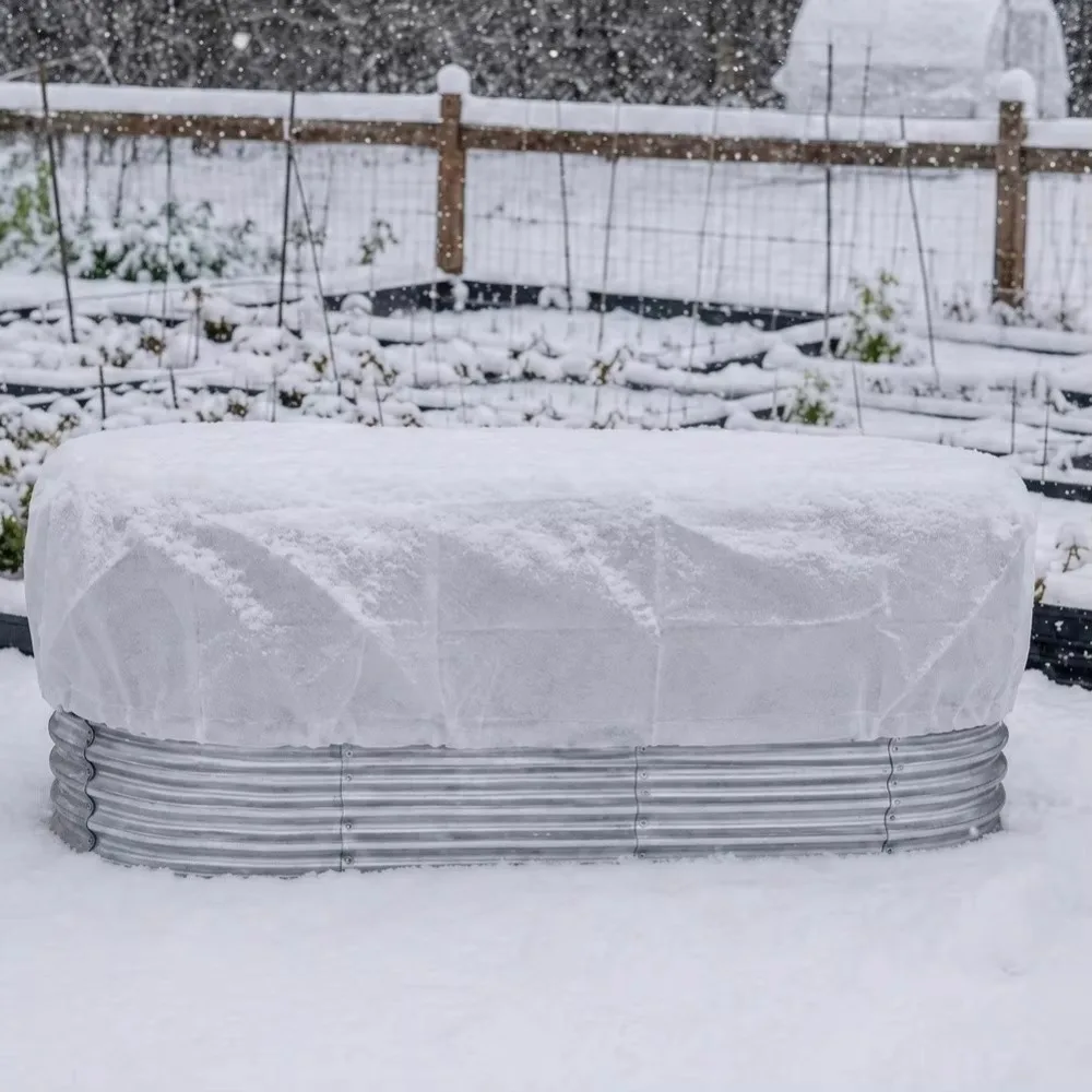 Drawstring Cord Garden Bed Cold Guard Non-woven Anti-Frost Vegetable Frost Protection Cover Breathable Rectangular