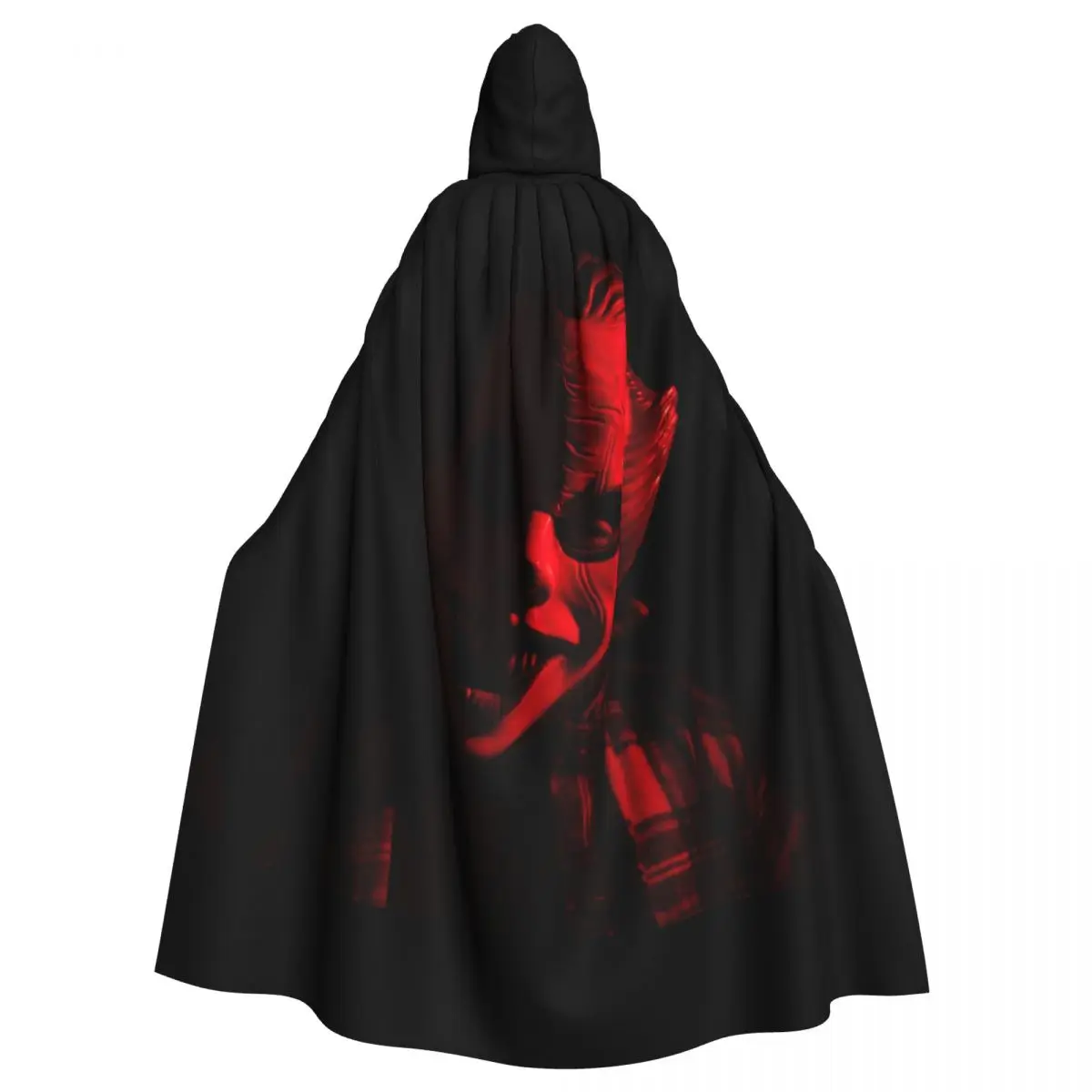 

Red Light Mask Cloak for Horror Themed Halloween Events Unisex Adult Cloak with Hood Long Witch Costume Cosplay