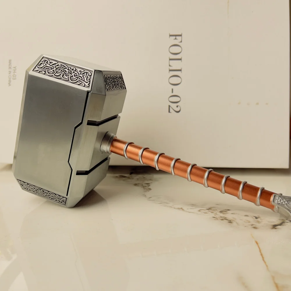 Thor Odinson Merch 20CM(7.87in) Mjolnir Alloy Metal Weapon Model Hammer Craft Toy Anti-rust Realistic