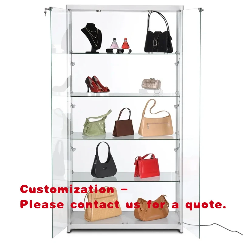 custom.Luxury Handbag Glass Wallet Showcase Display Furniture Bags Display Showcase