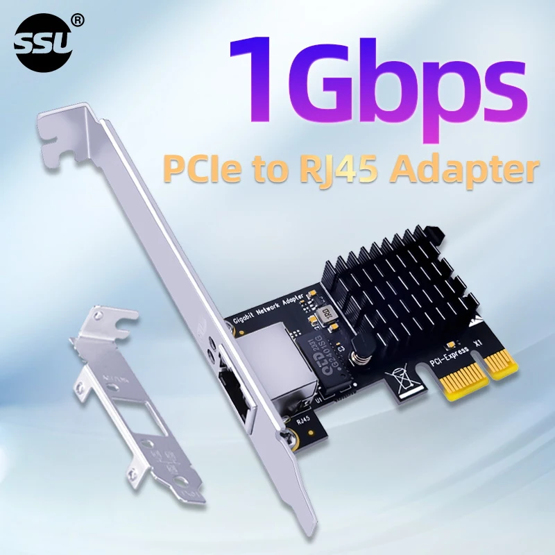 SSU 1Gbps PCIe to RJ45 Gigabit Ethernet Single Port, Suitable for Desktop Computer PCI-E Interface RJ45 LAN Controller Card
