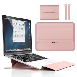 Für Honor MagicBook 16 Pro x15 14X16 Laptop Sleeve PULeather Magnetische Flip Fall Faltbare Ständer Handgelenk Pad ladegerät Tasche Kabel Gürtel