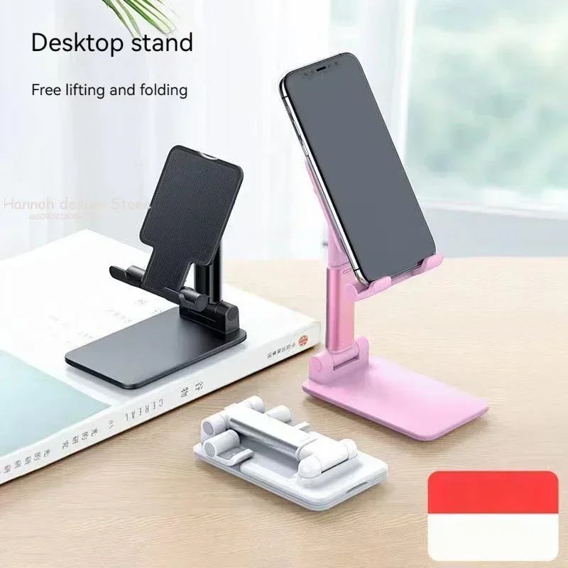 Foldable Phone Holder Fully Adjustable Angle And Height Desktop Phone Holder Compatible With All Phones Black and White