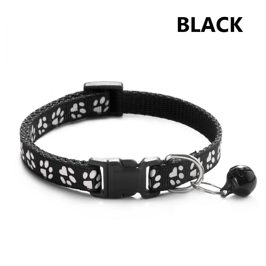 Verstellbares Fußabdruck-Halsband für Welpen, kleine Hunde, Kätzchen, Katzen mit Glocke, niedliches, weiches Halsband für den täglichen Gebrauch, 1/5 Stück – Detail 12
