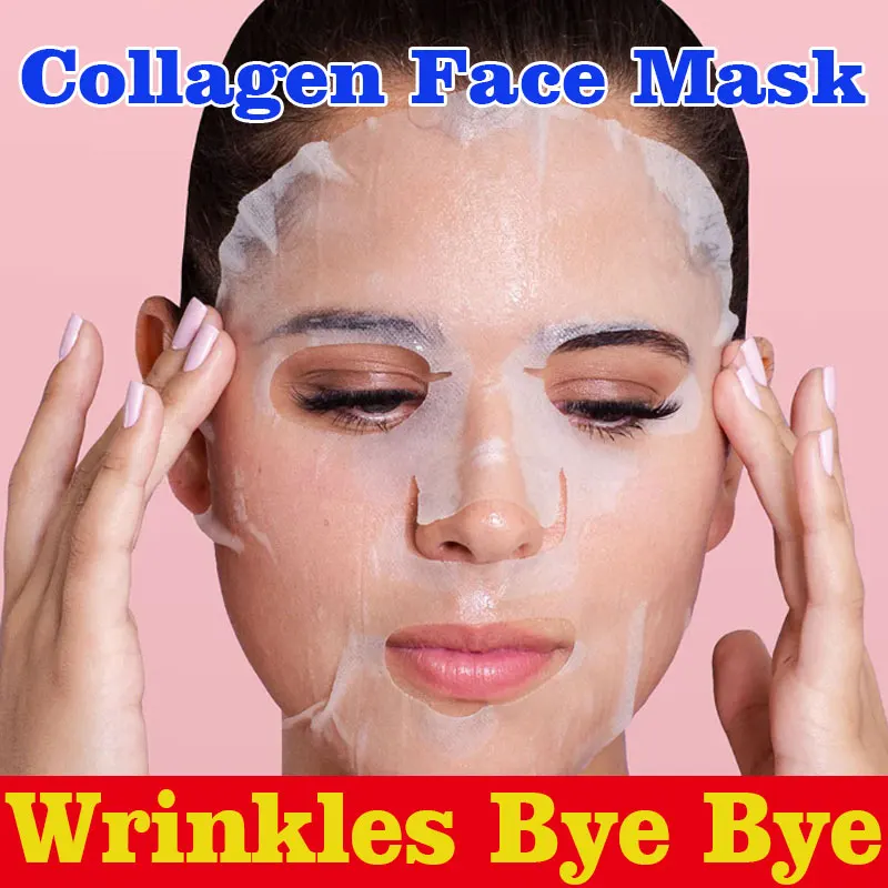 

Collagen Anti Wrinkle Facial Mask Fade Face Fine Line Lift Firm Skin Anti-Aging Moisturizing Brighten Skin Care Korean Cosmetics