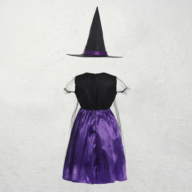 Halloween Mädchen Hexen- und Fledermaus-Kostüm-Set, verschiedene Stile, Tüll-Kostüm mit Hut und Stirnband, Kinder-Partykleidung – Detail 10