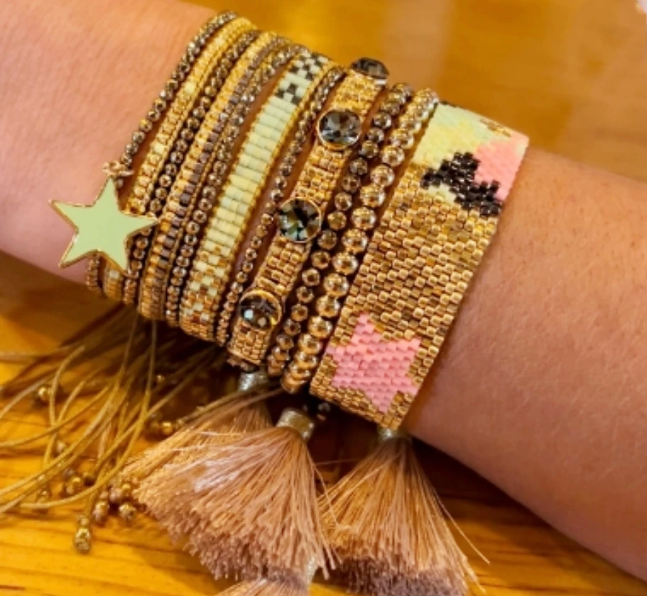 

Handmade miyuki bead bracelet heart-shaped hand-woven bracelet adjustable bracelet for women men