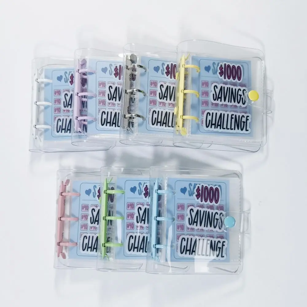 ミニ貯金バインダー $150/300/500/1000 PVC貯金チャレンジブック カラフル防水封筒貯金チャレンジ