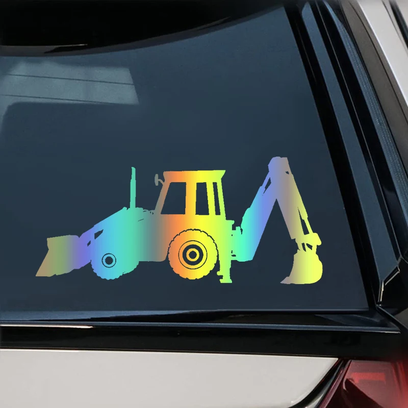 Die-Cut Vinyl Decal for Backhoe Loader Heavy Equipment Car Sticker Waterproof Auto Decors on Bumper Window Laptop