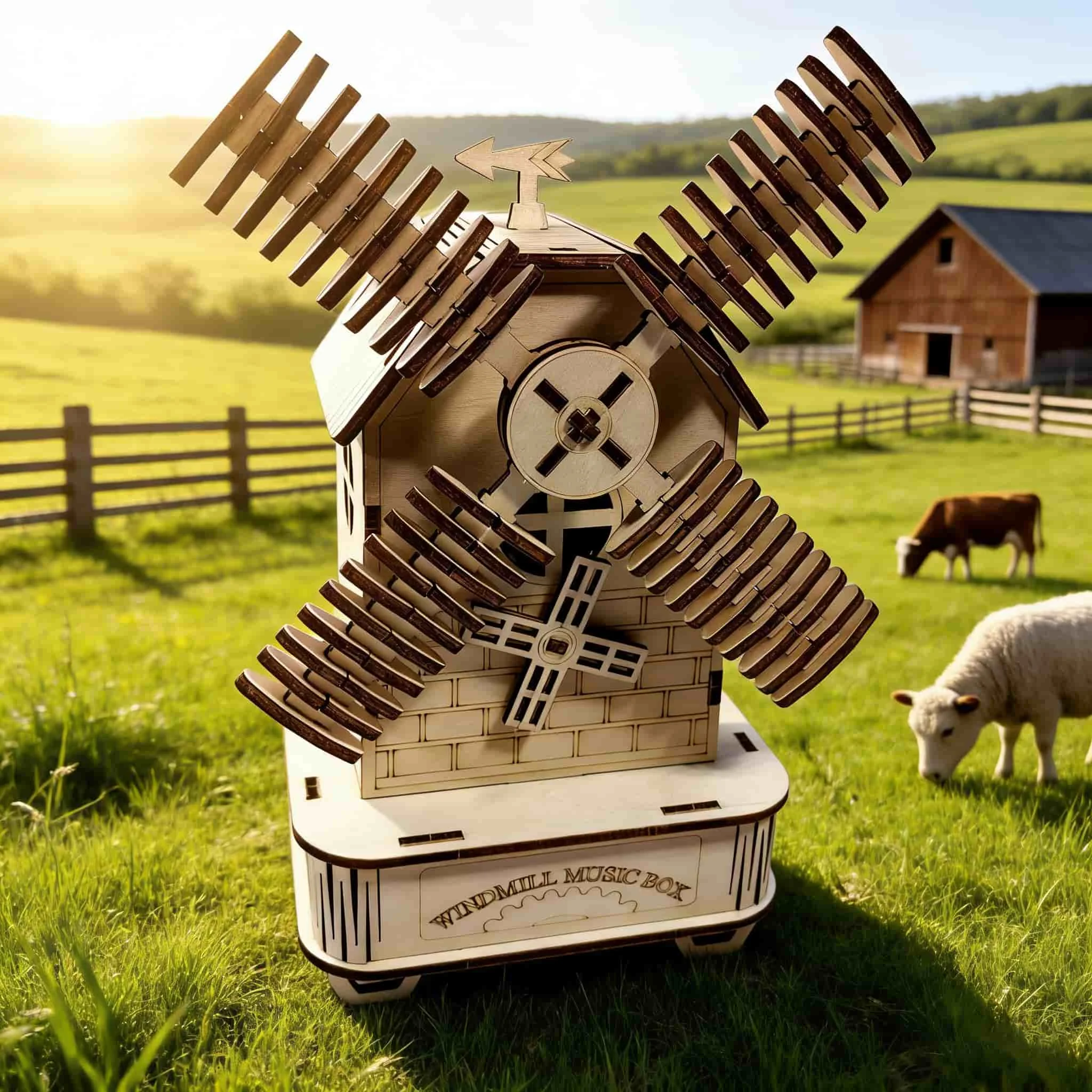 Windmill 3D Wooden Puzzle Model, the Perfect Holiday Gift: Ideal for Halloween, Christmas, and Birthdays