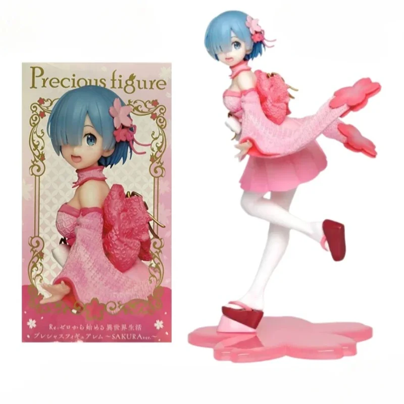 Taito's Life in A Different World From Scratch Rem Rem Sakura Kimono Movable Figurine Model Toy Gift Movie Anime Game Collection