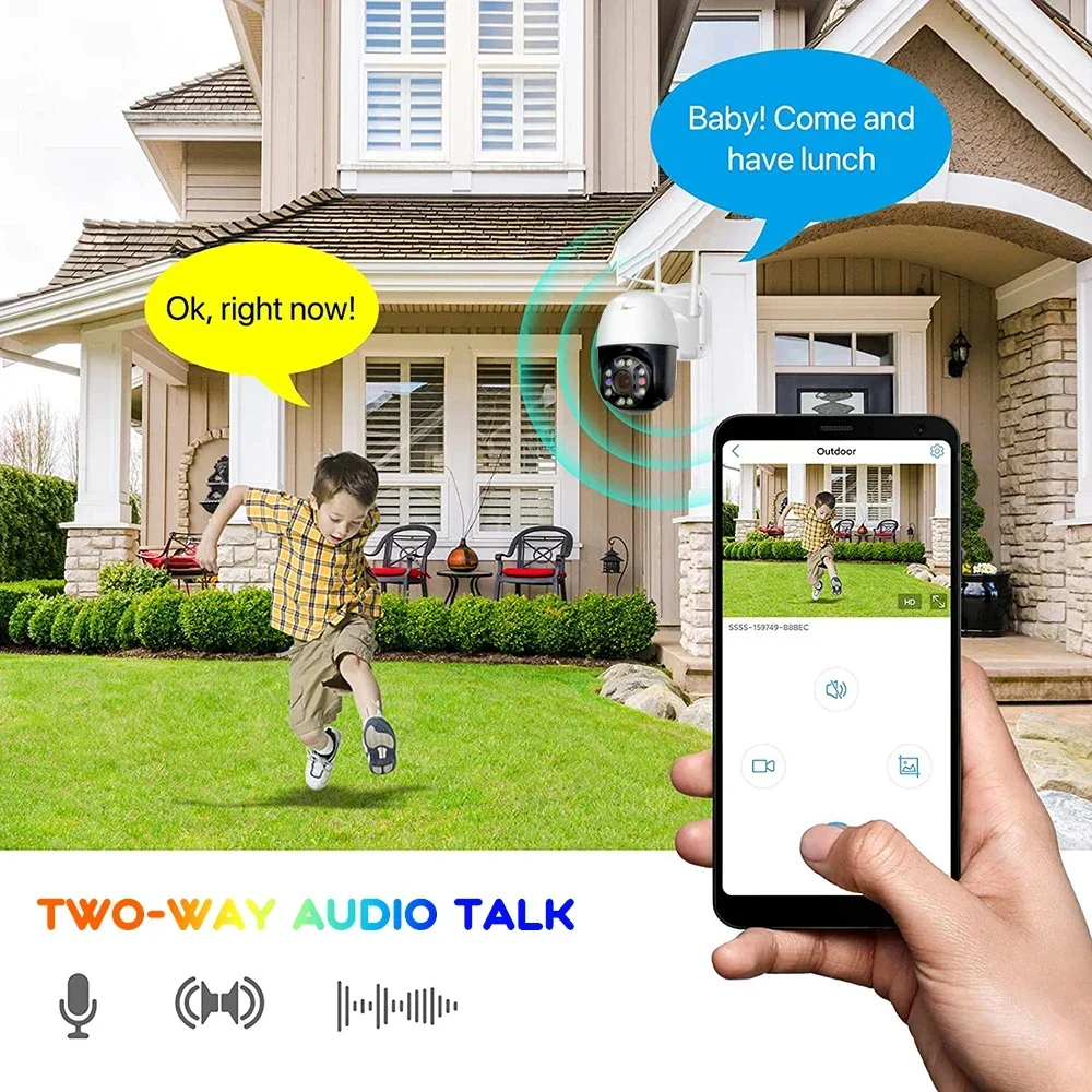 FHD 1080P 5X Optical Zoom WiFi PTZ Network IP Camera Outdoor Color Night Vision Auto Tracking Security Surveillance Camera CamHi