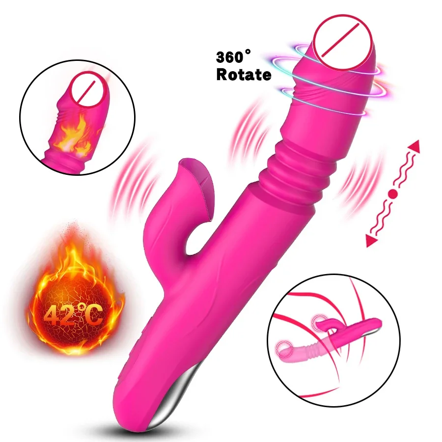 Powerful Thrusting Vibrator Female Clitoris Sucker Vacuum Stimulator Tongue Licking Dildo Adult supplies Vibro Sex Toy for Women