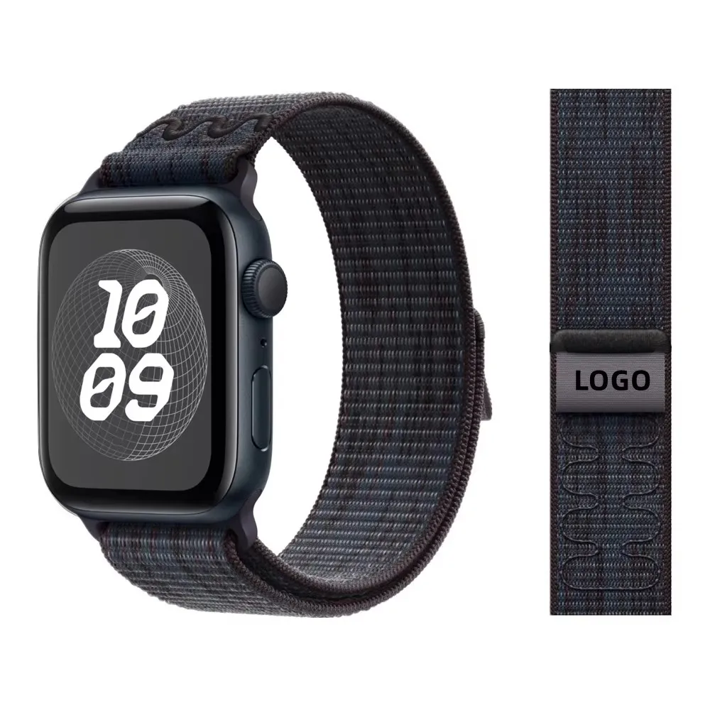 Tali jam tangan untuk Apple Watch, tali olahraga nilon Ultra 2 49mm untuk Nike Loop gelang iWatch S10 9 8 7 6 5 4 3 46mm 45mm 44mm 41mm 42mm se2