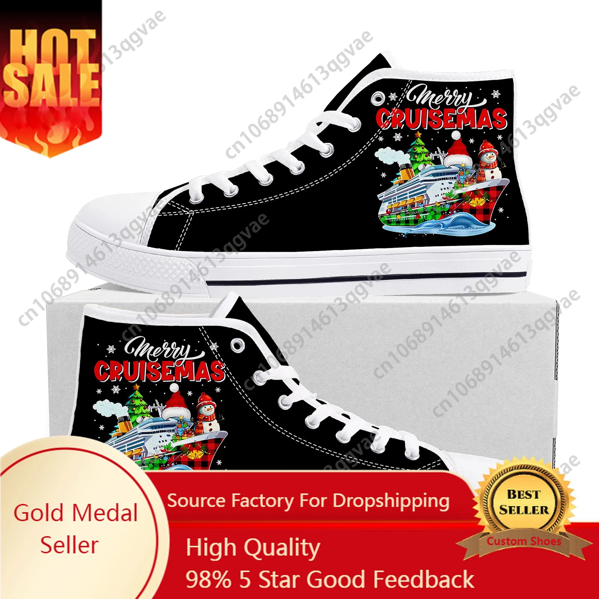 

Christmas Family Cruise 2025 Crew Cruising Lover High Top High Quality Sneakers Mens Womens Teenager Canvas Sneaker Custom Shoes
